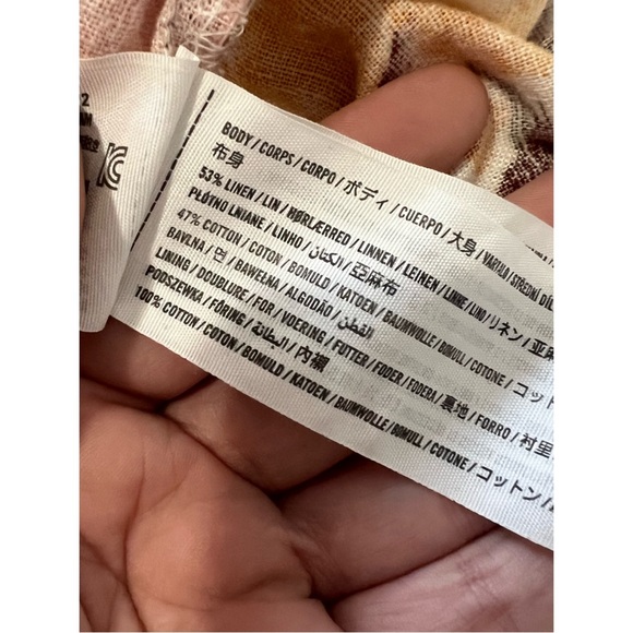 A&F Linen-Blend Puff Sleeve V-Neck Top - L - EUC! - Picture 6 of 6